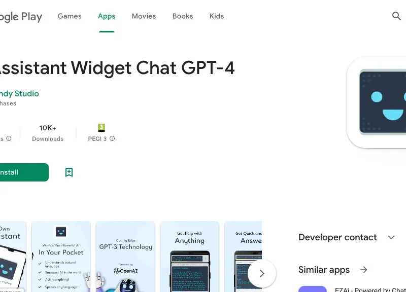 Android AI Assistant Widget