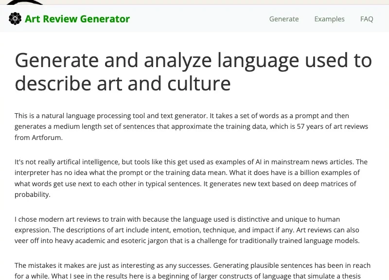 Artreviewgenerator