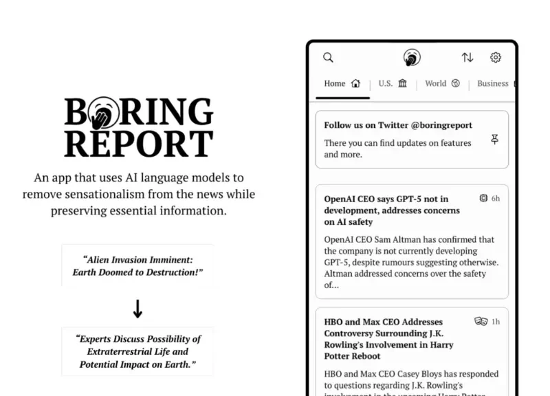 Boring Report: News by AI