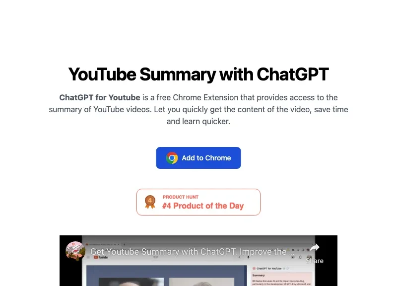 ChatGPT for YouTube