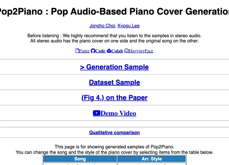 Pop2Piano