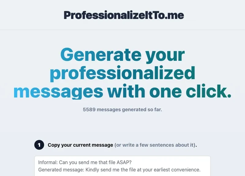 Professionalize It To Me