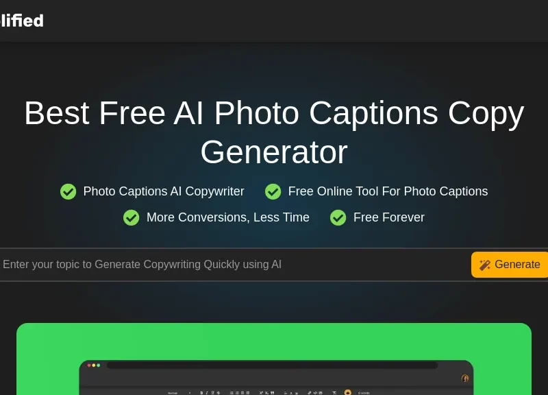 Simplified Image Captions