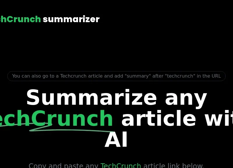 TechCrunch Summary