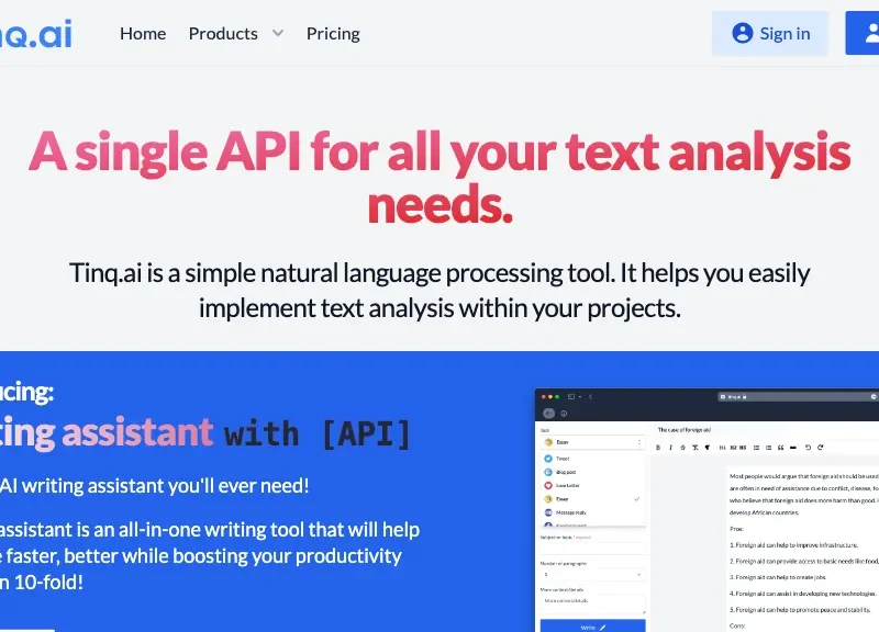 Tinq.ai - NLP API