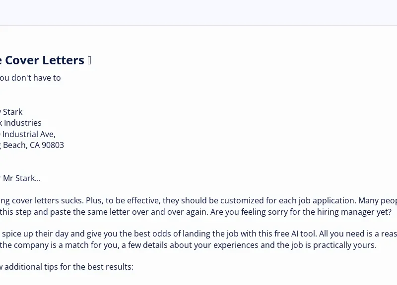 We Cover Letters