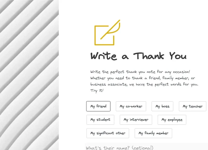 Write A Thank You